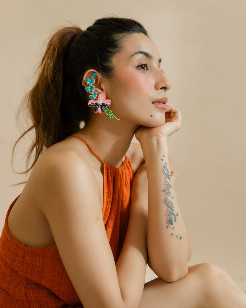 Tahiti handmade floral earrings