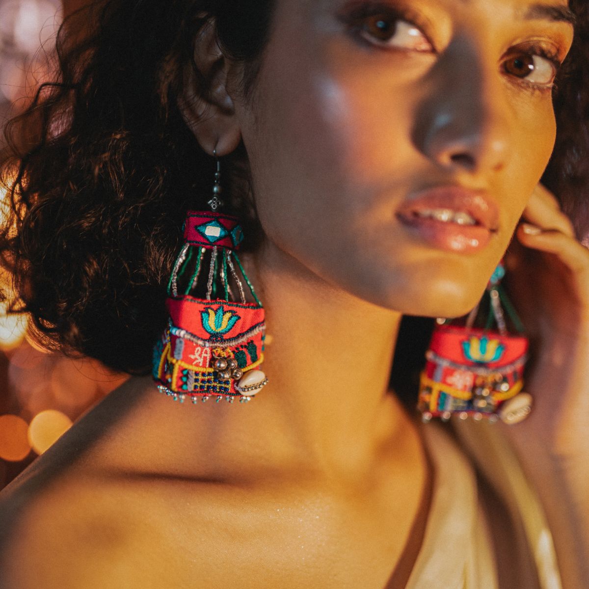 Rooh Afza handmade potli earrings