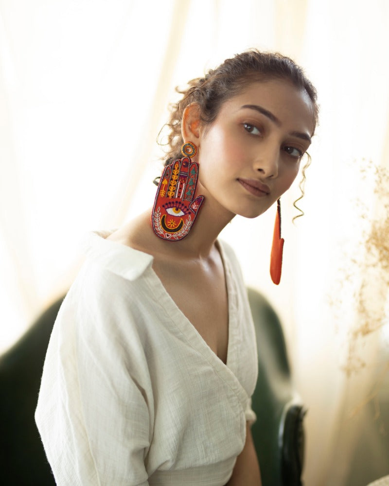 Talk To My Hand!! Handmade hamsa earrings