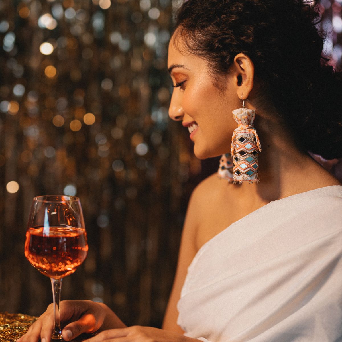 Thandai handmade potli earrings