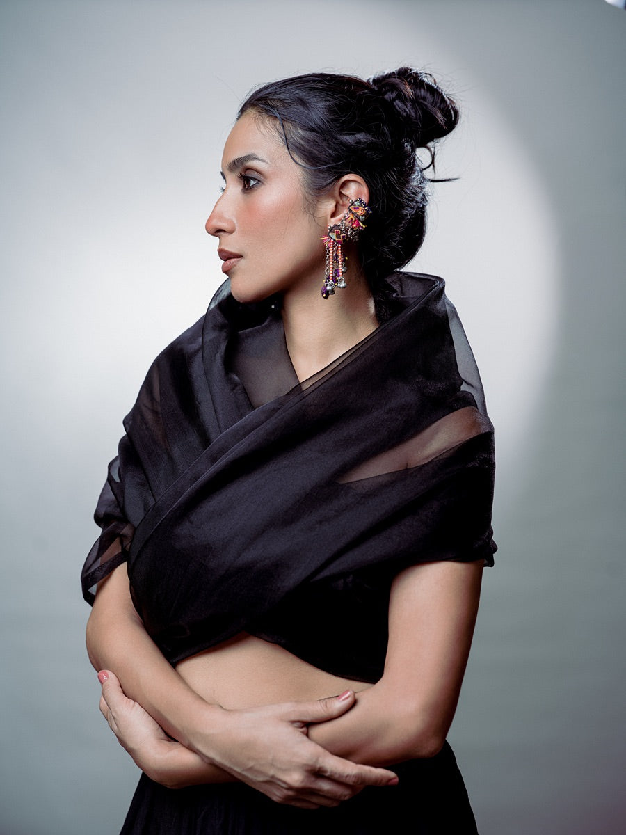 Luchhi!! Handcrafted traditional embroidery sparrow earcuffs