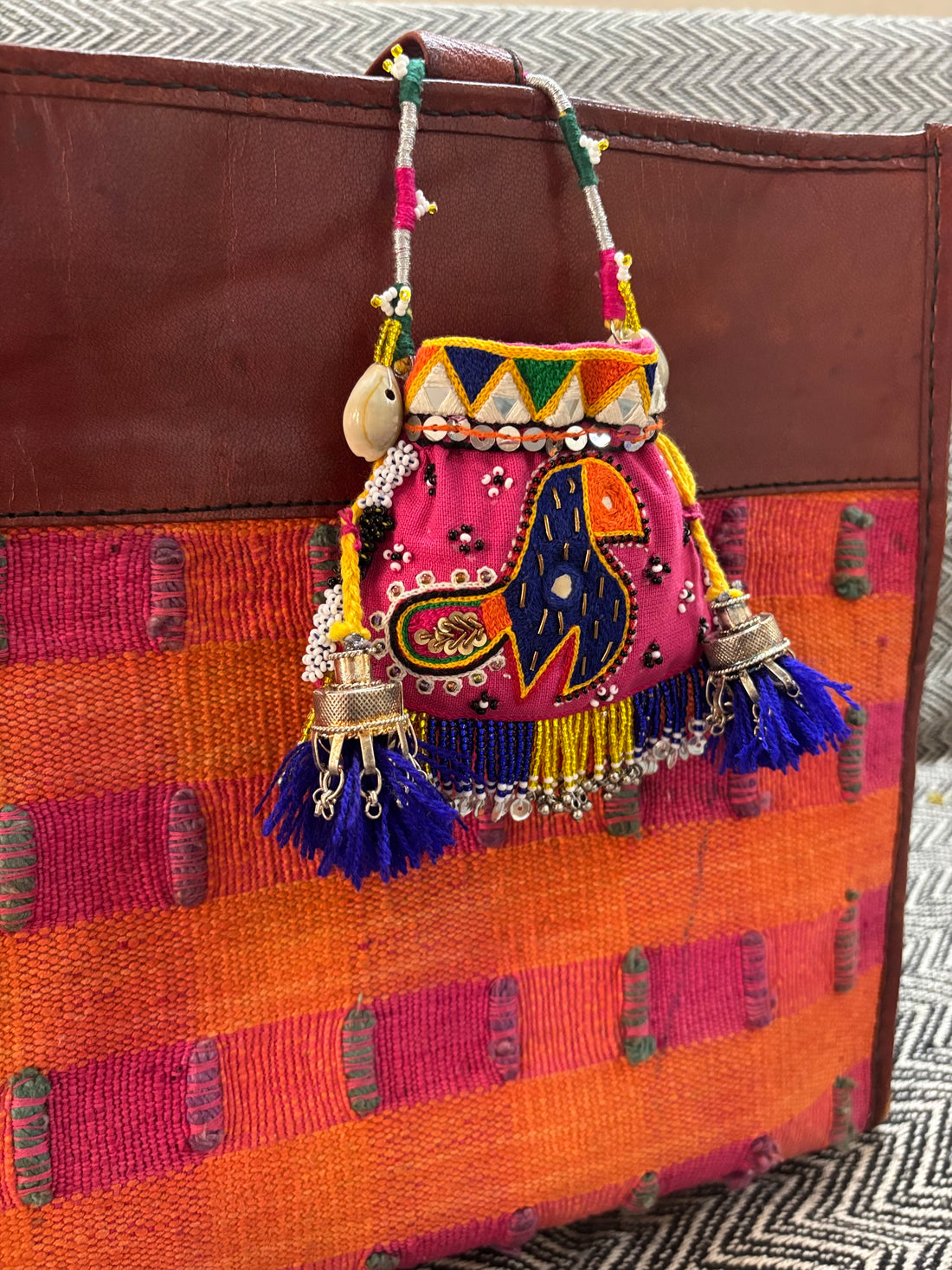 Peacock embroidery Coin and Airpod Potli Purse!!