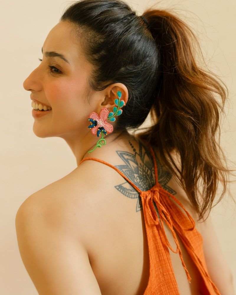 Tahiti handmade floral earrings