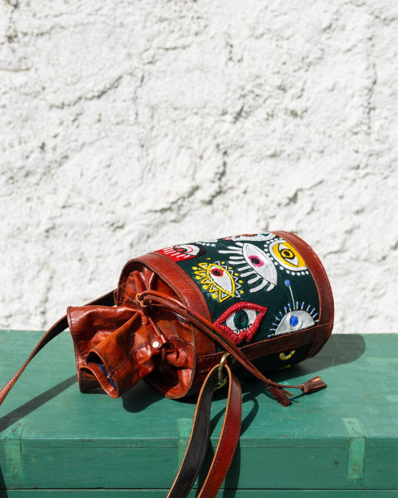 I Spy! Handmade leather potli bag