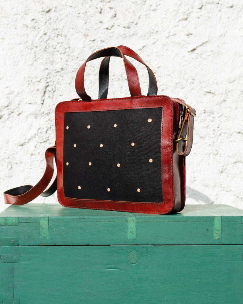 Tambola!! Handcrafted embroidered leather bag