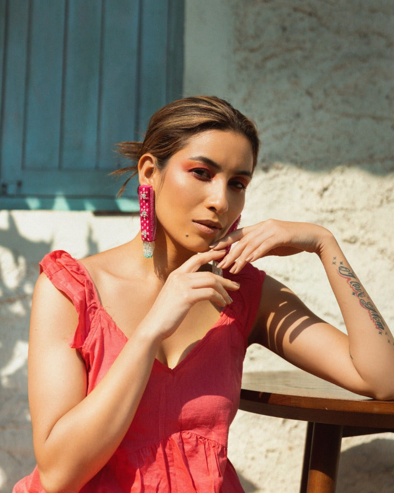 Ahia! Handmade 3D statement earrings