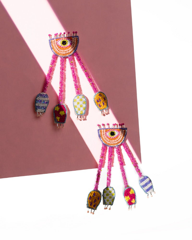 Silenzio! Handmade evil eye earrings