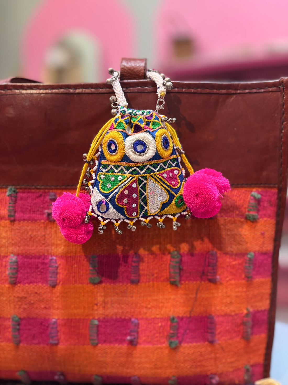 Handcrafted traditional embroidery Coin & Airpod purse