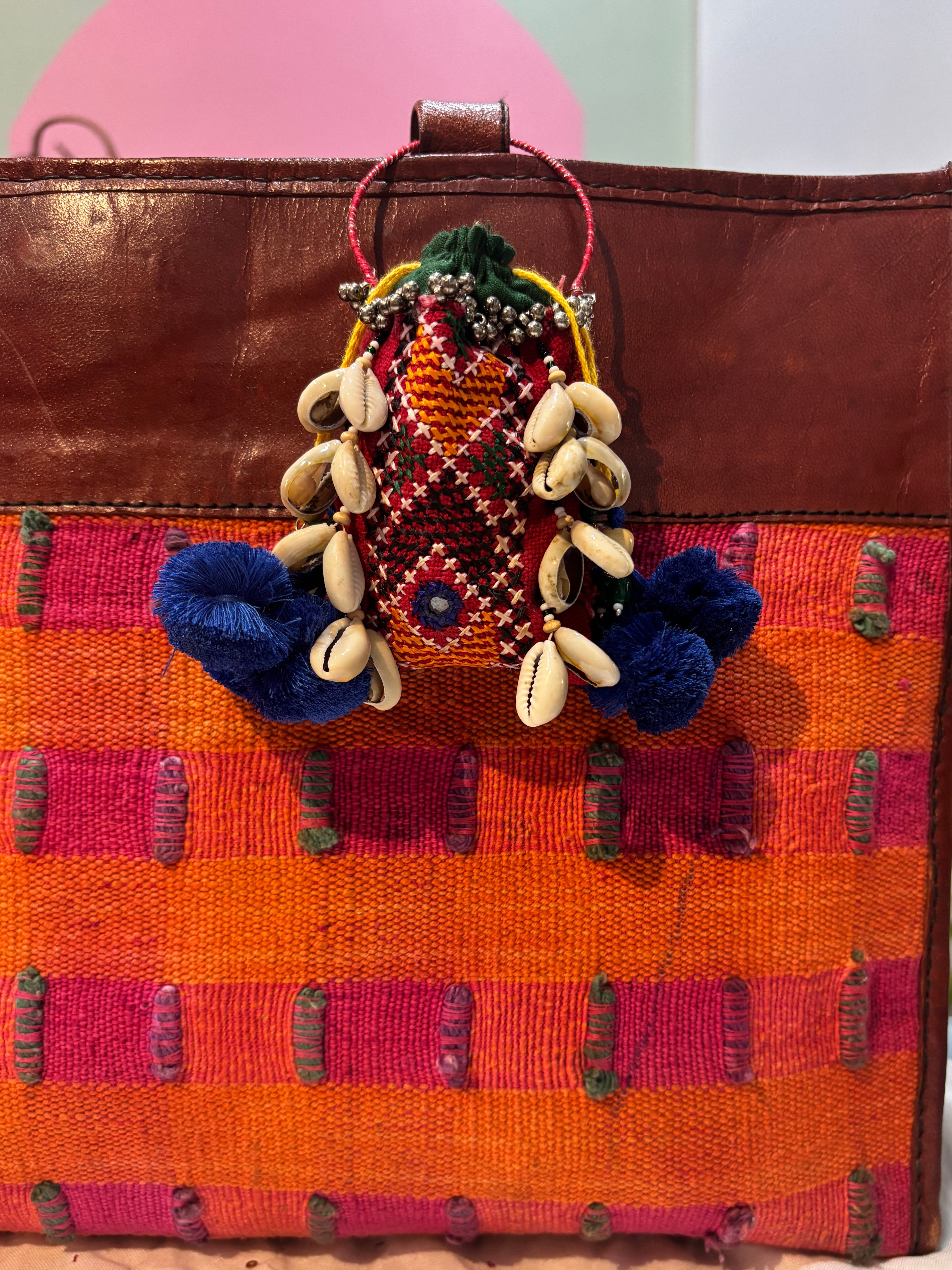 Handcrafted Vintage Cross-Stitch Embroidery Coin & AirPods Purse