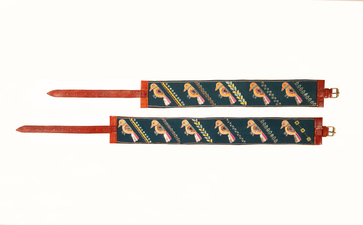 Crossword handcrafted leather belt