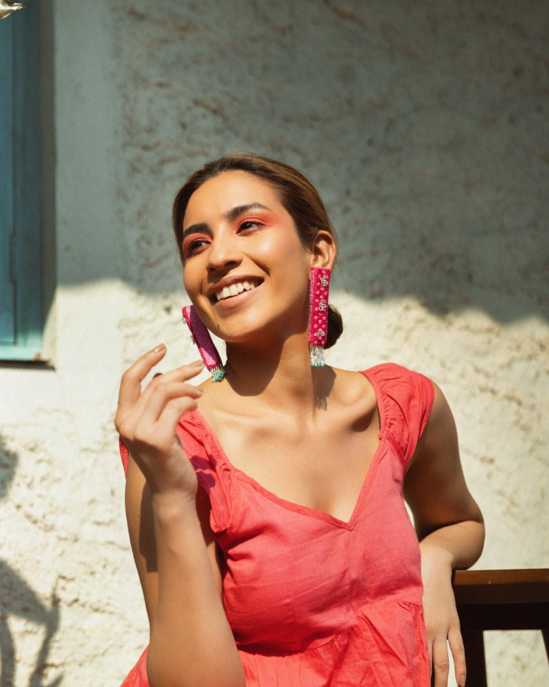 Ahia! Handmade 3D statement earrings