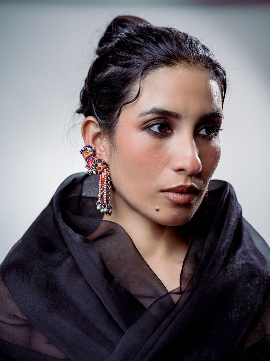 Luchhi!! Handcrafted traditional embroidery sparrow earcuffs