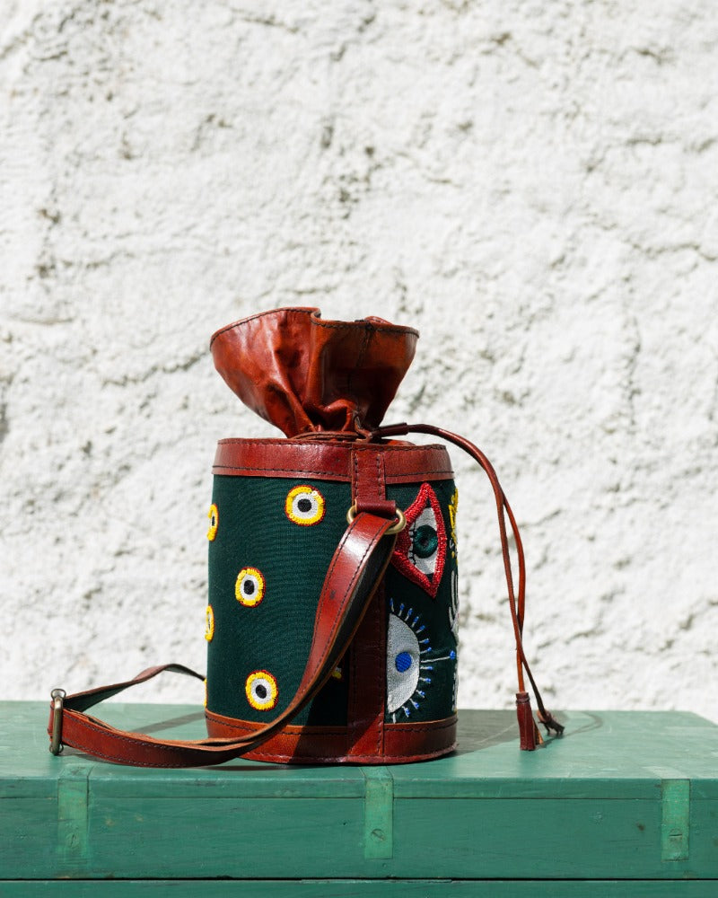 I Spy! Handmade leather potli bag