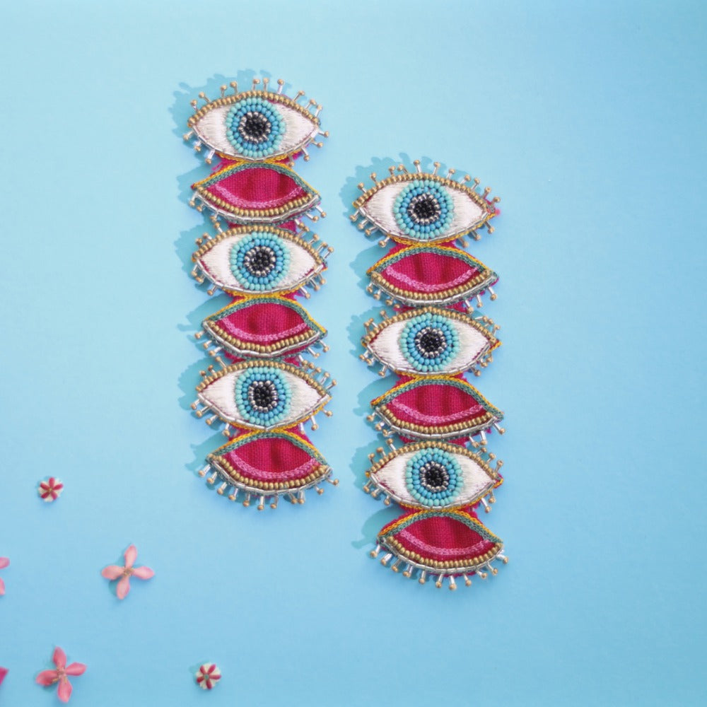 Ooh La La! Handmade evil eye earrings