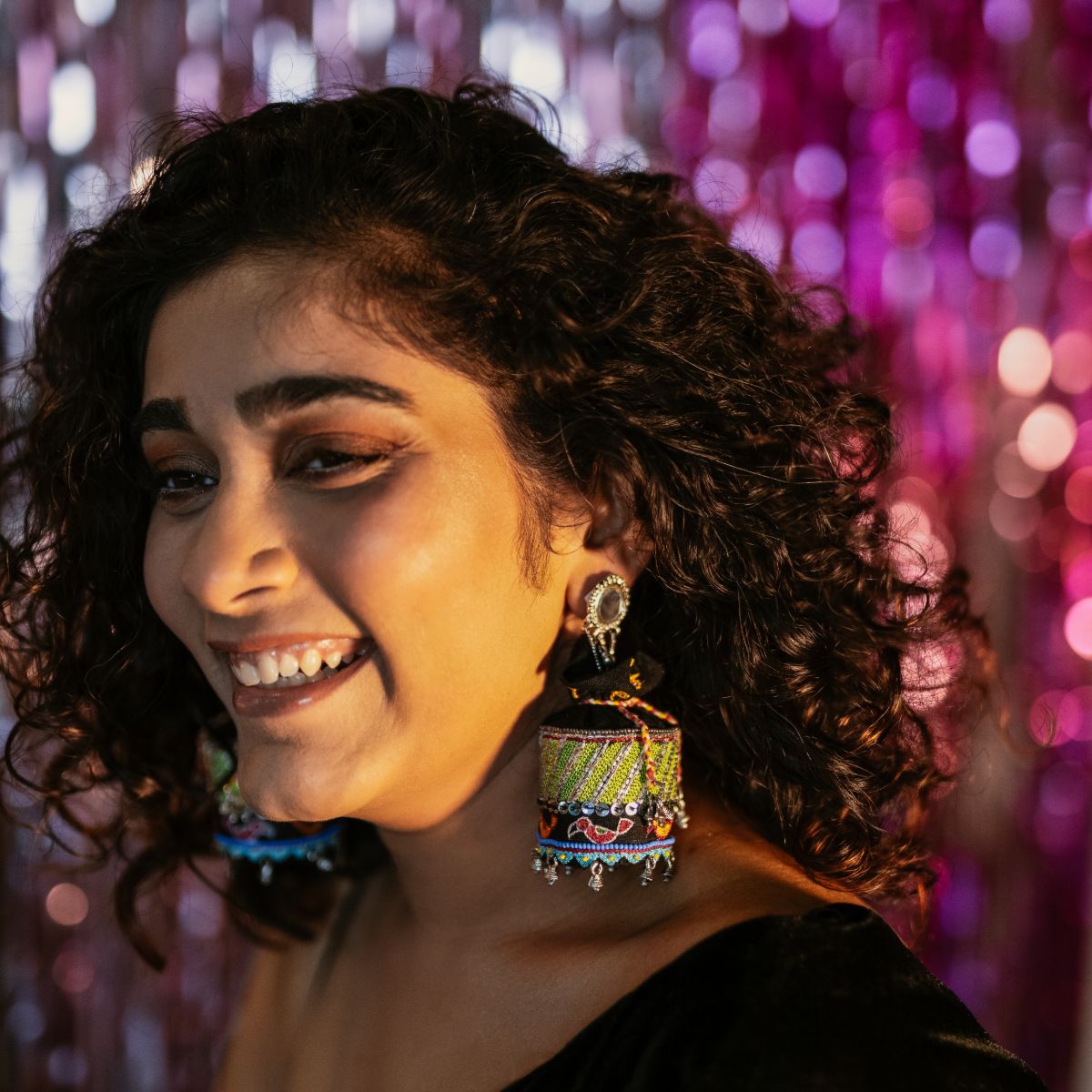 Kaala Khatta handmade potli earrings