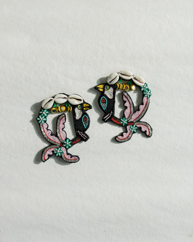 Taharuu handmade birdie earrings