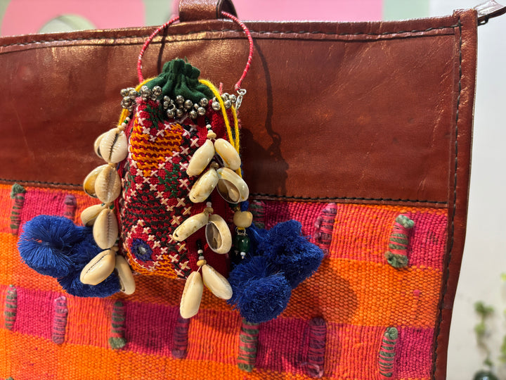 Handcrafted Vintage Cross-Stitch Embroidery Coin & AirPods Purse