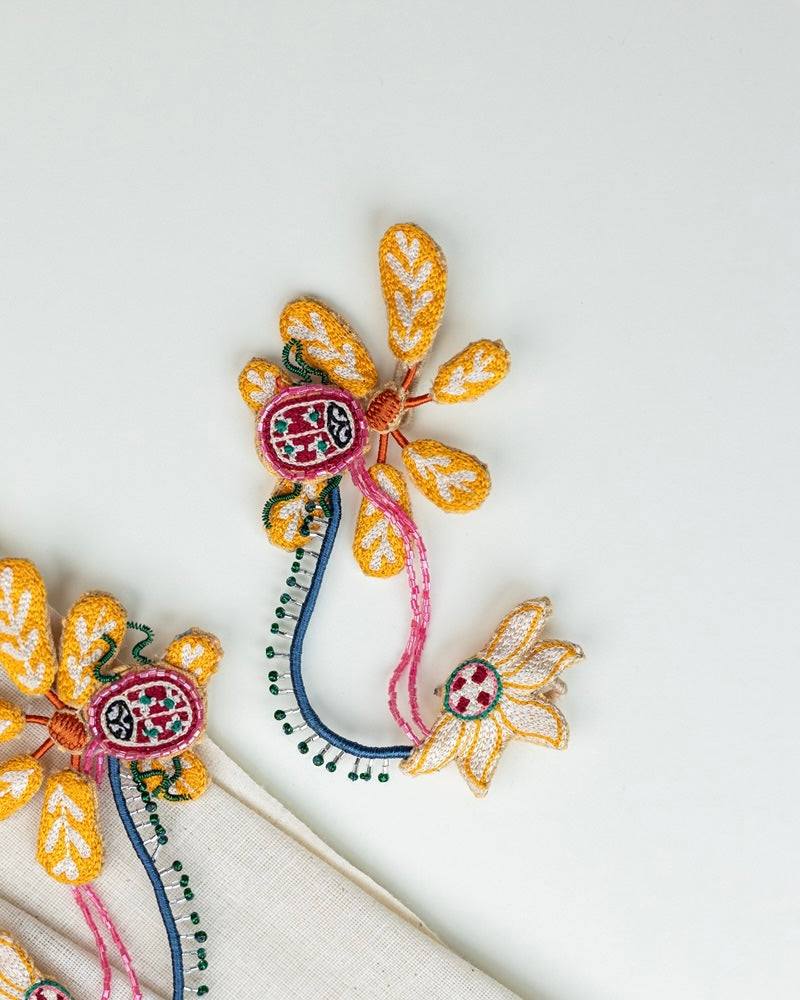 Kajol!! Handcrafted floral embroidered earcuffs