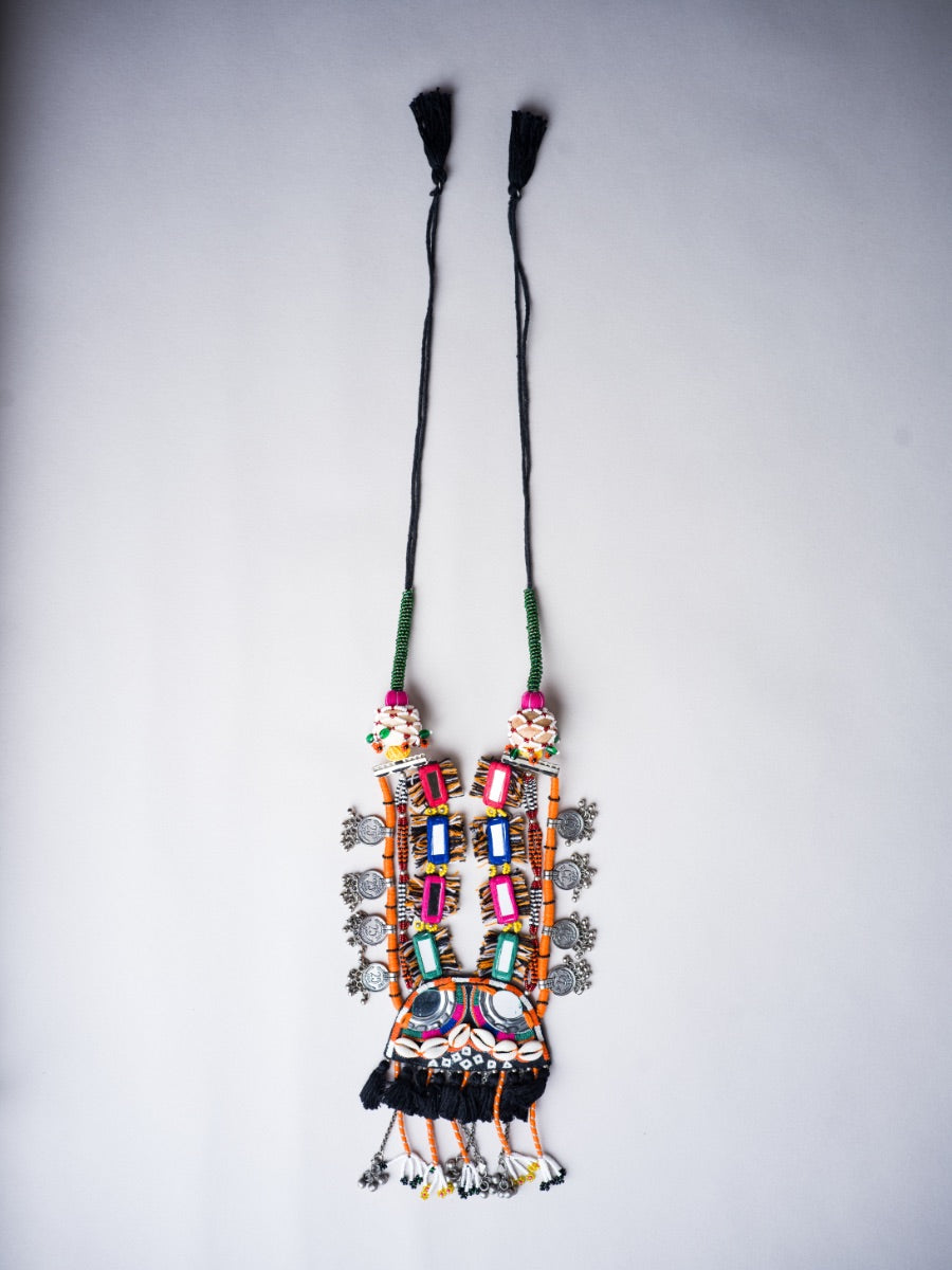 Dodh Dahyo!! Handcrafted traditional embroidery mirror neckpiece
