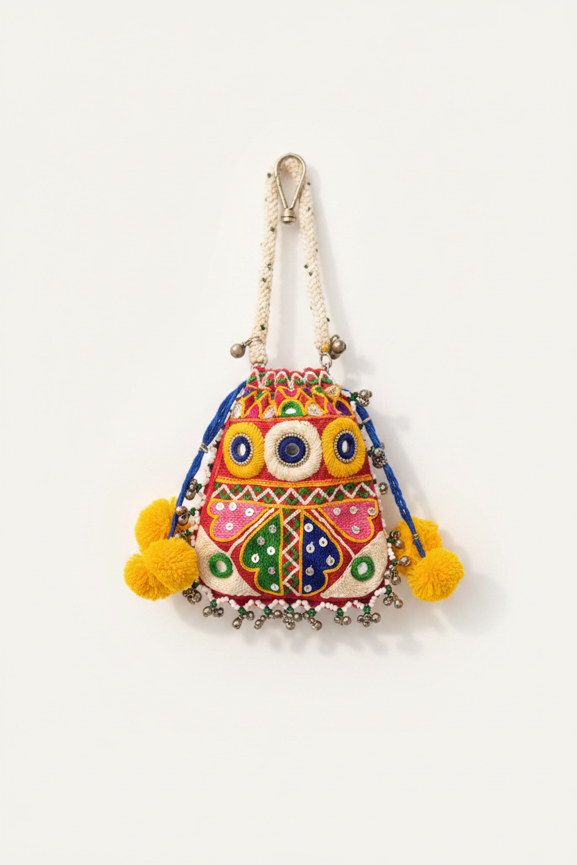 Handcrafted traditional embroidery Coin & Airpod purse