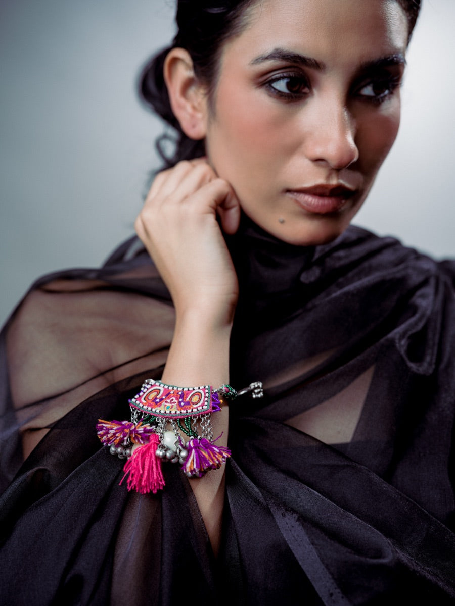 Hayla Kare!! Handcrafted traditional peacock embroidery bracelet!!