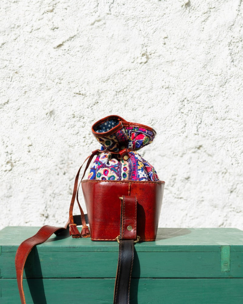 Gamthi potli handcrafted leather bag (rectangle)