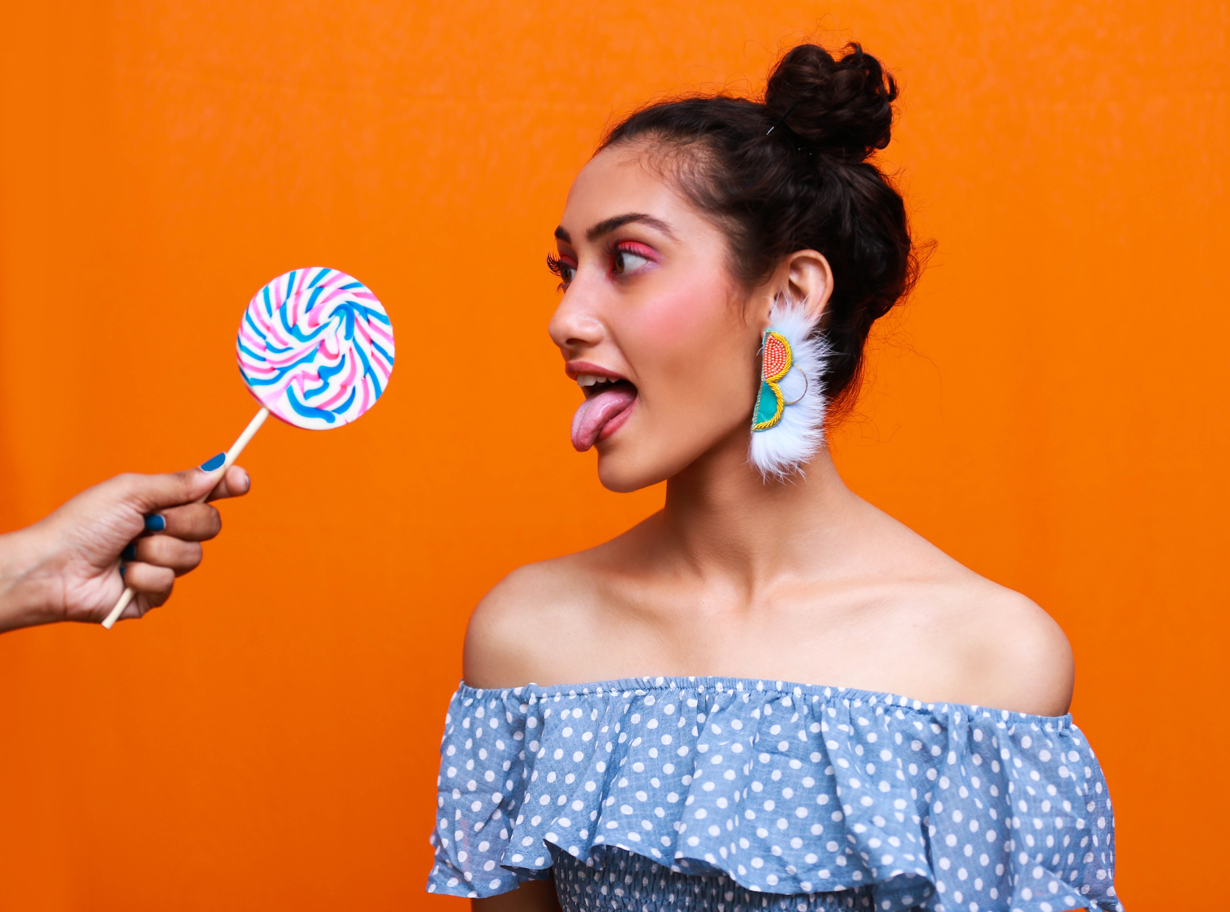 Candy Floss handmade quirky earrings