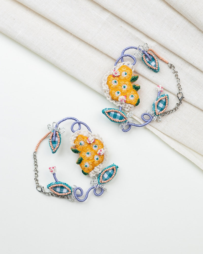 Juhi!! Handcrafted embroidered floral earcuffs