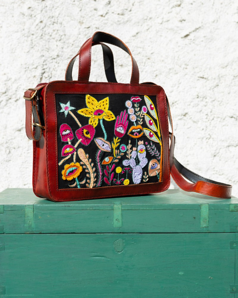 Tambola!! Handcrafted embroidered leather bag