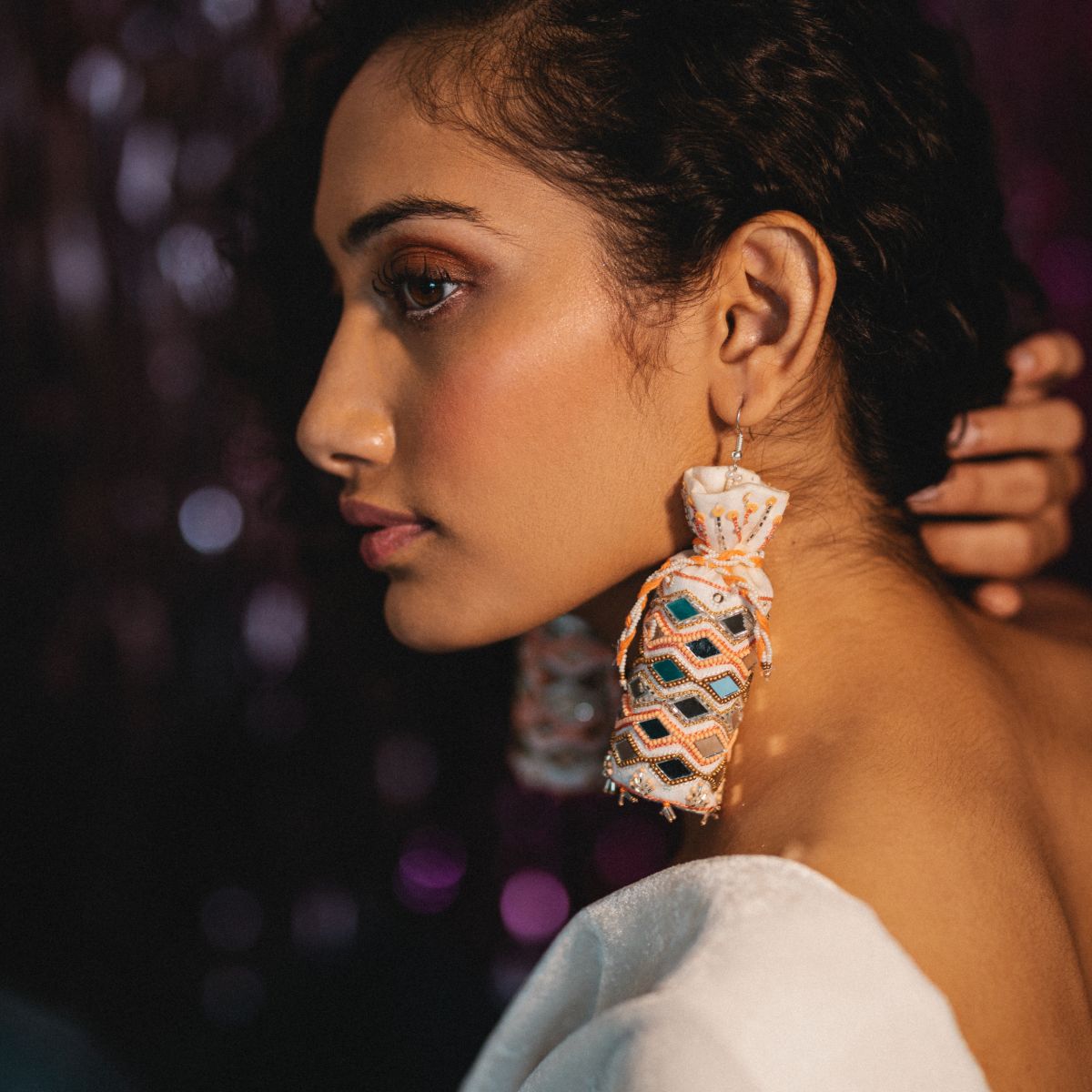 Thandai handmade potli earrings