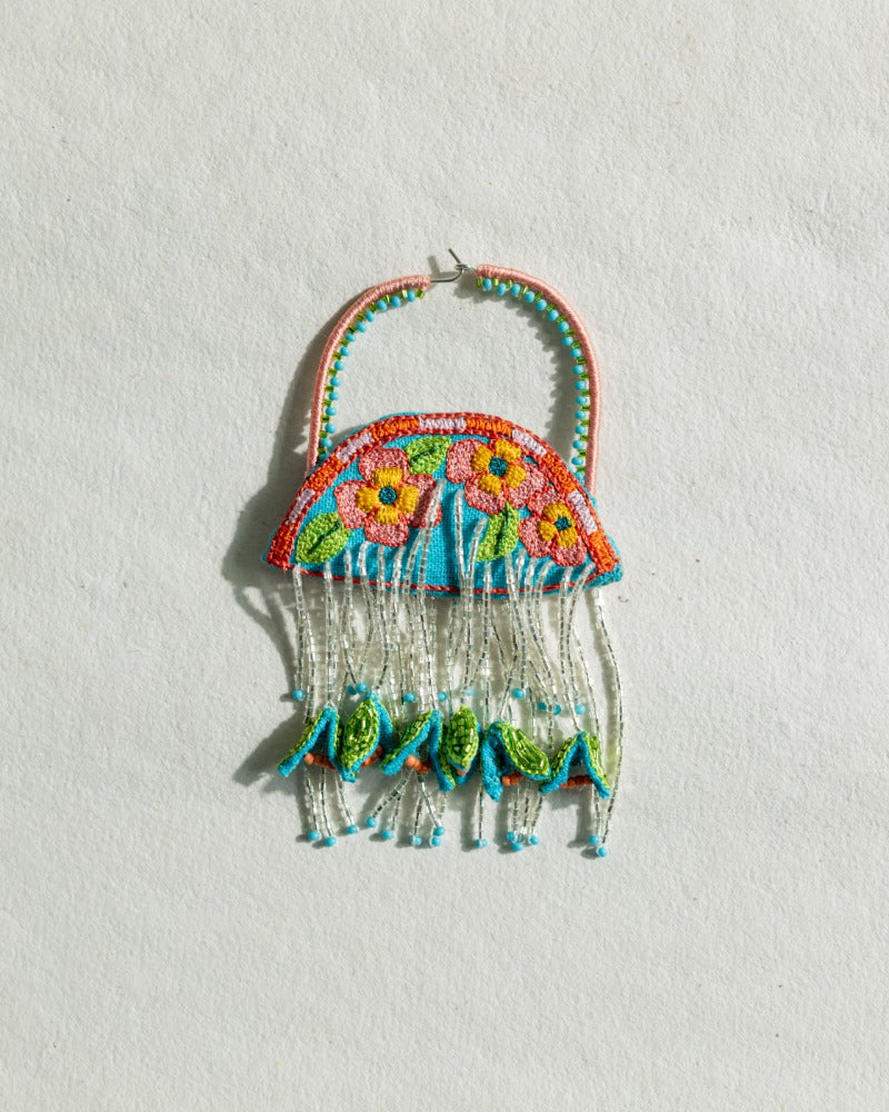 Tulum handmade floral hoop earrings