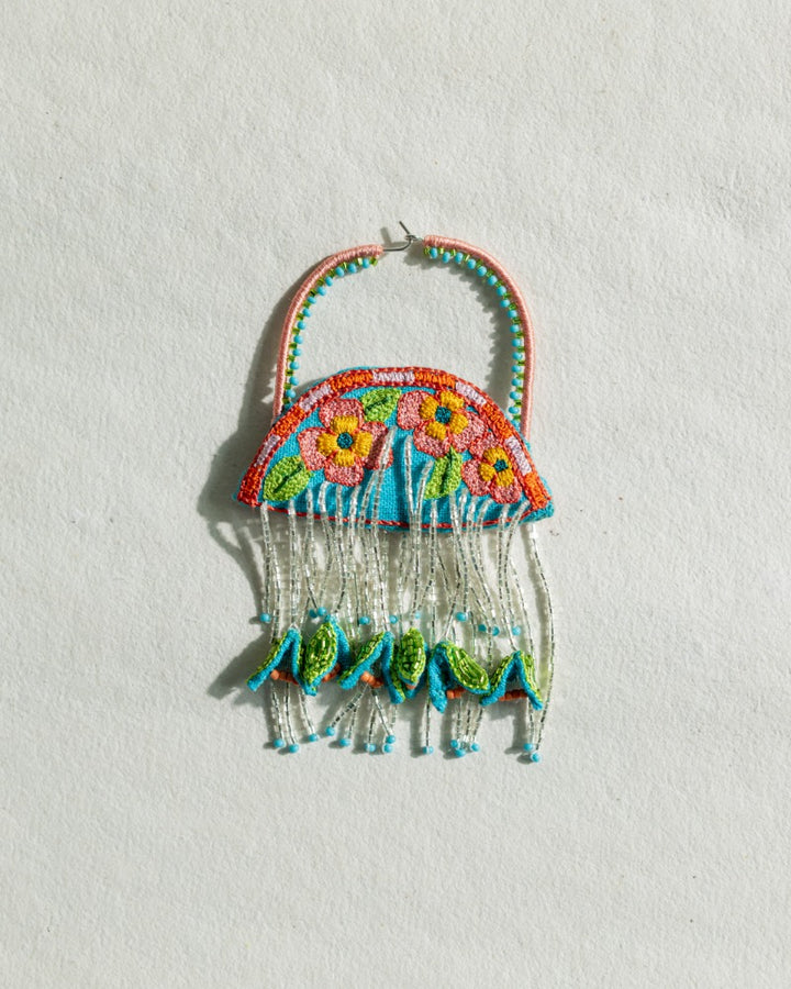 Tulum handmade floral hoop earrings