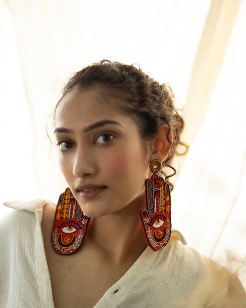 Talk To My Hand!! Handmade hamsa earrings
