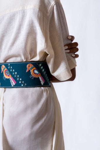 Crossword handcrafted leather belt