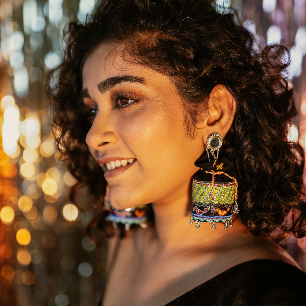 Kaala Khatta handmade potli earrings