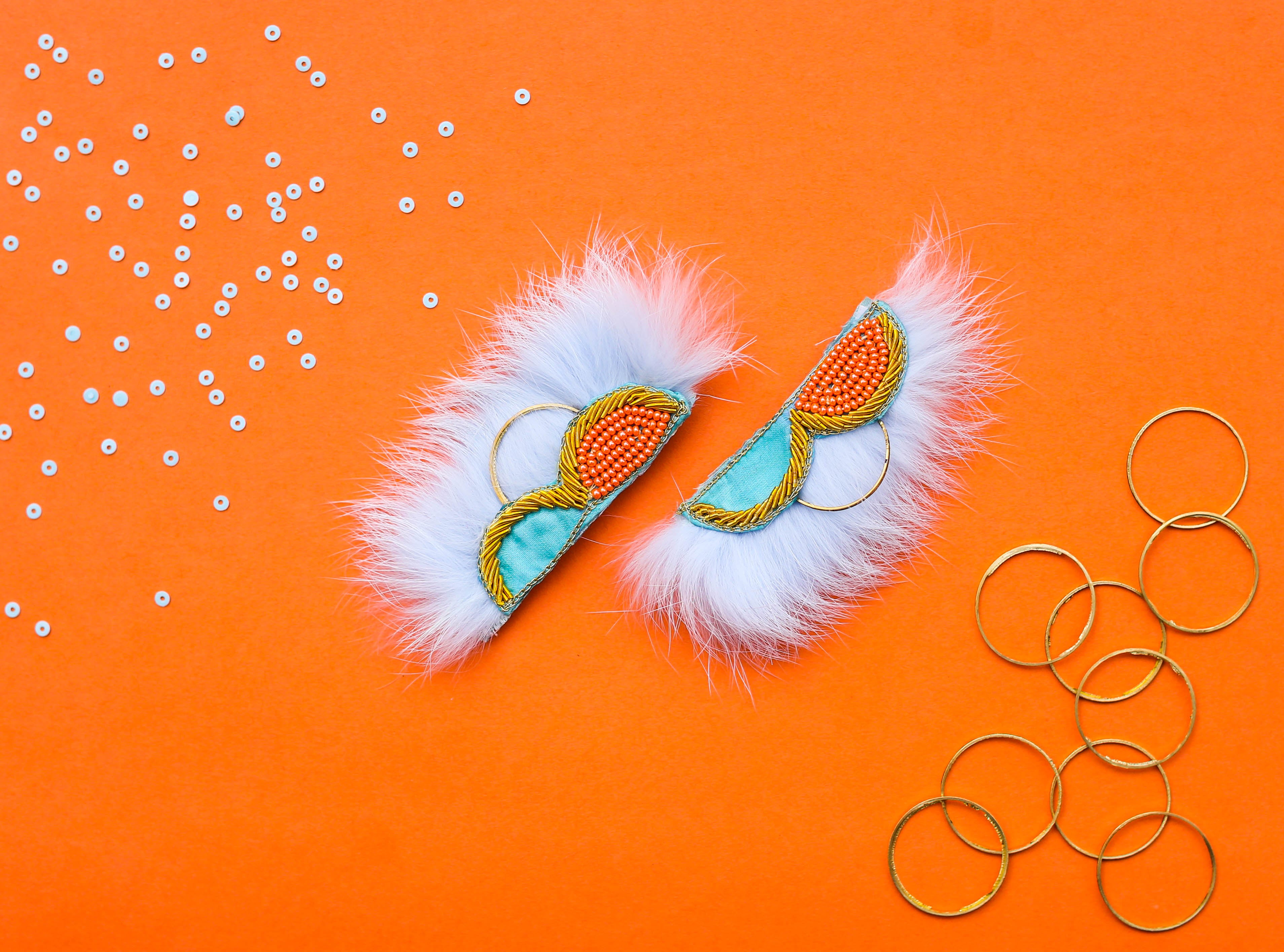 Candy Floss handmade quirky earrings