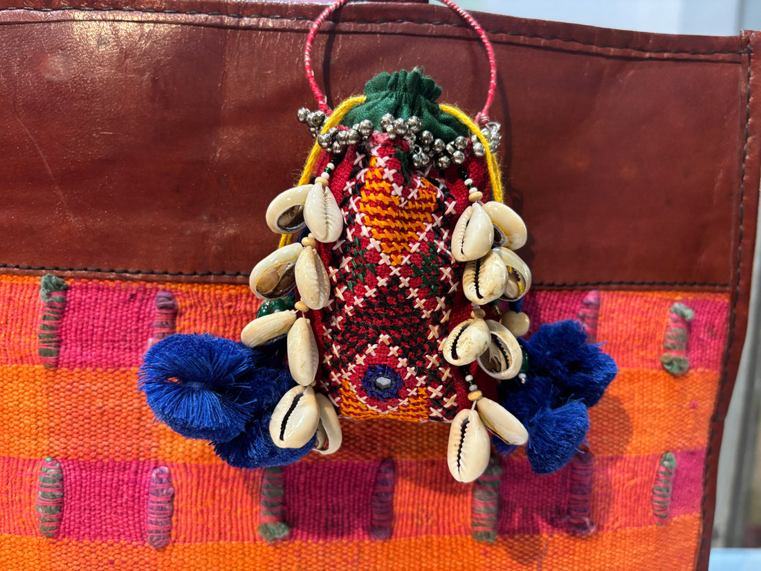 Handcrafted Vintage Cross-Stitch Embroidery Coin & AirPods Purse