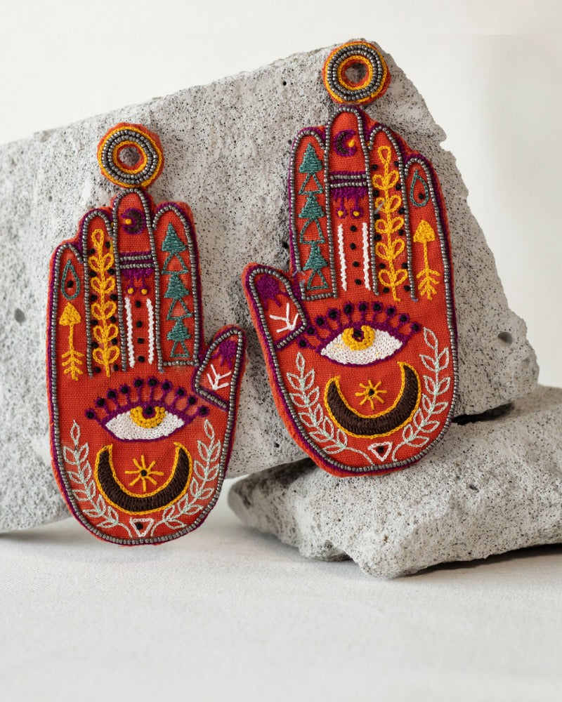 Talk To My Hand!! Handmade hamsa earrings