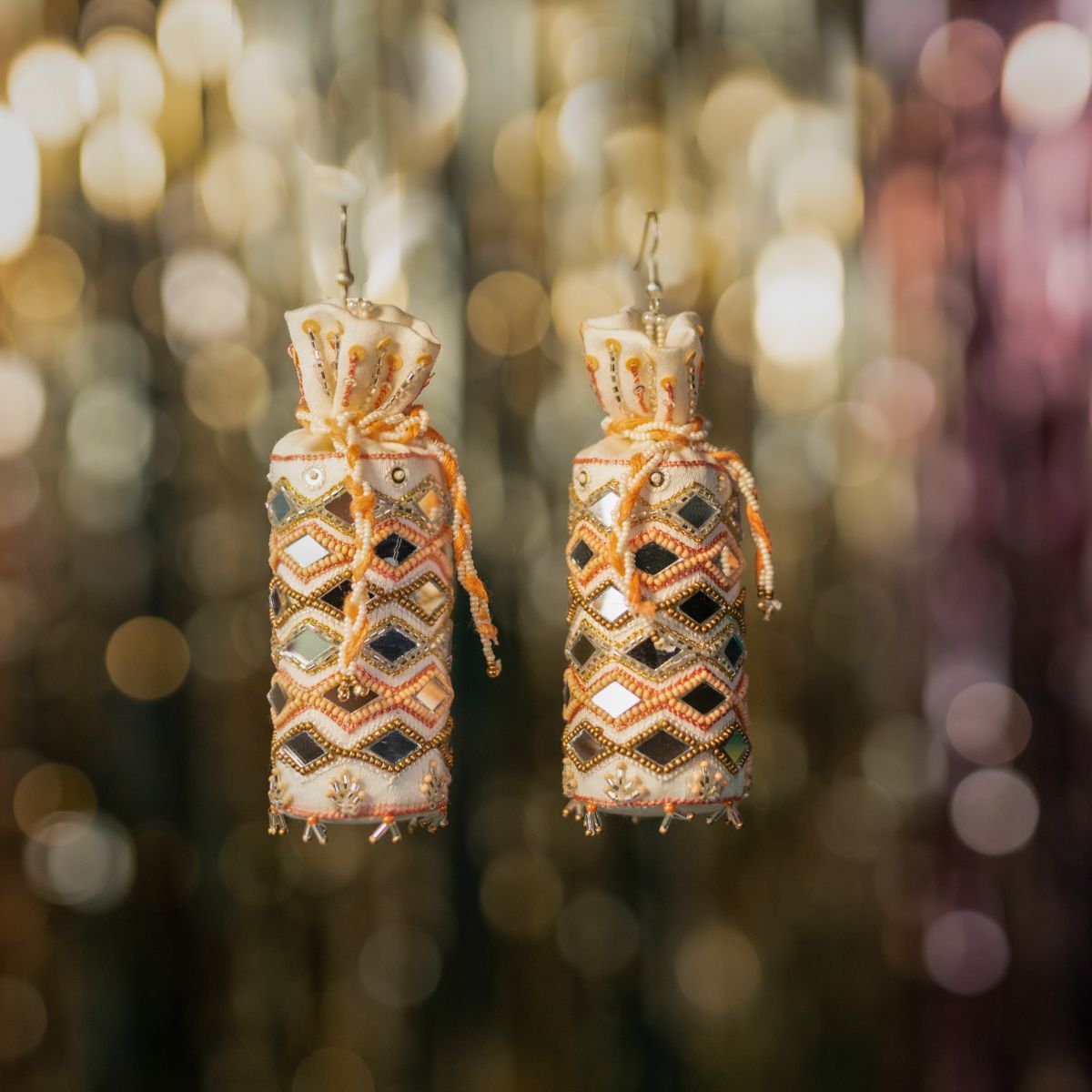 Thandai handmade potli earrings