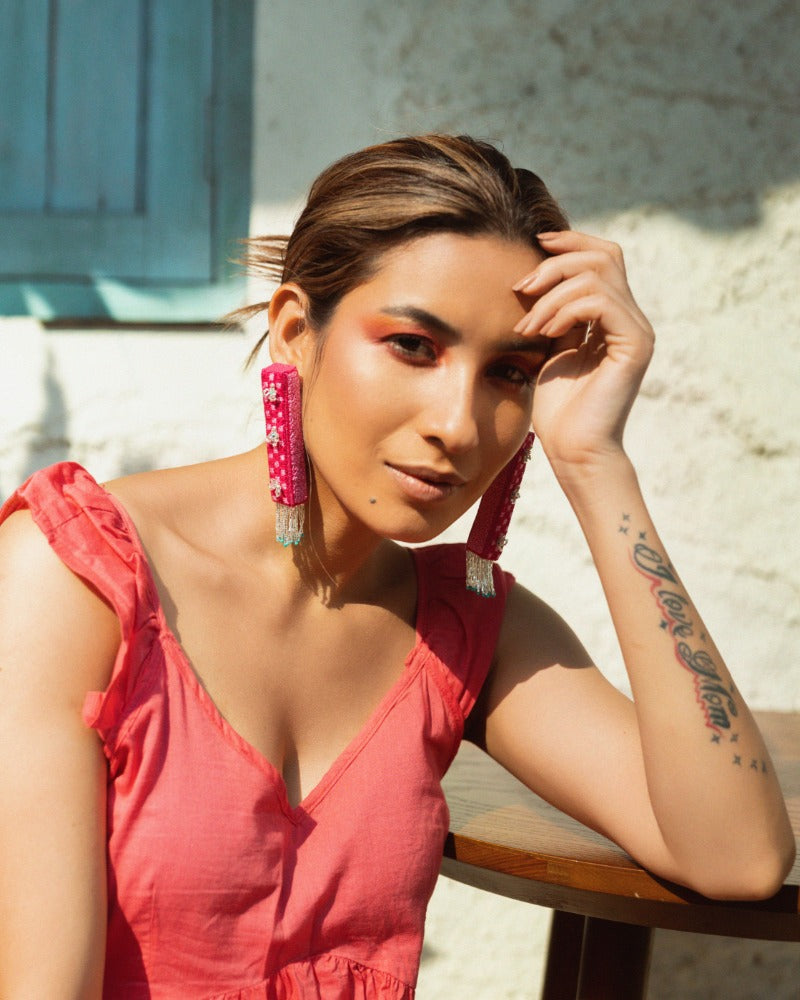 Ahia! Handmade 3D statement earrings