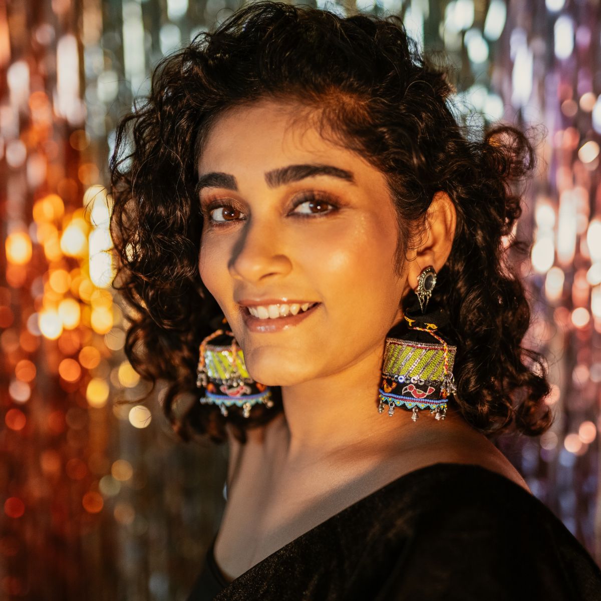 Kaala Khatta handmade potli earrings