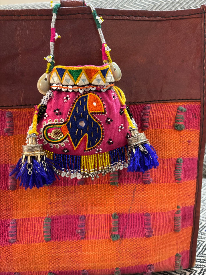Peacock embroidery Coin and Airpod Potli Purse!!