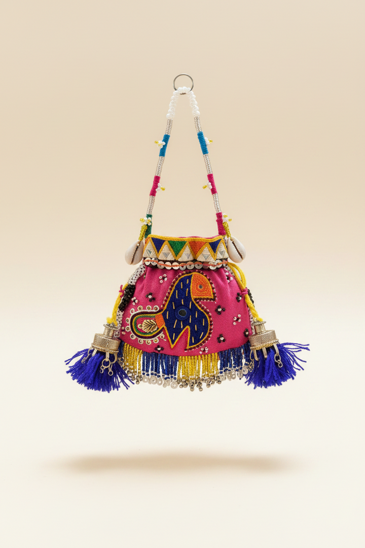 Peacock embroidery Coin and Airpod Potli Purse!!