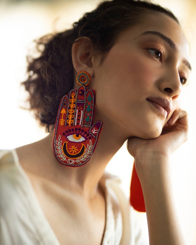 Talk To My Hand!! Handmade hamsa earrings