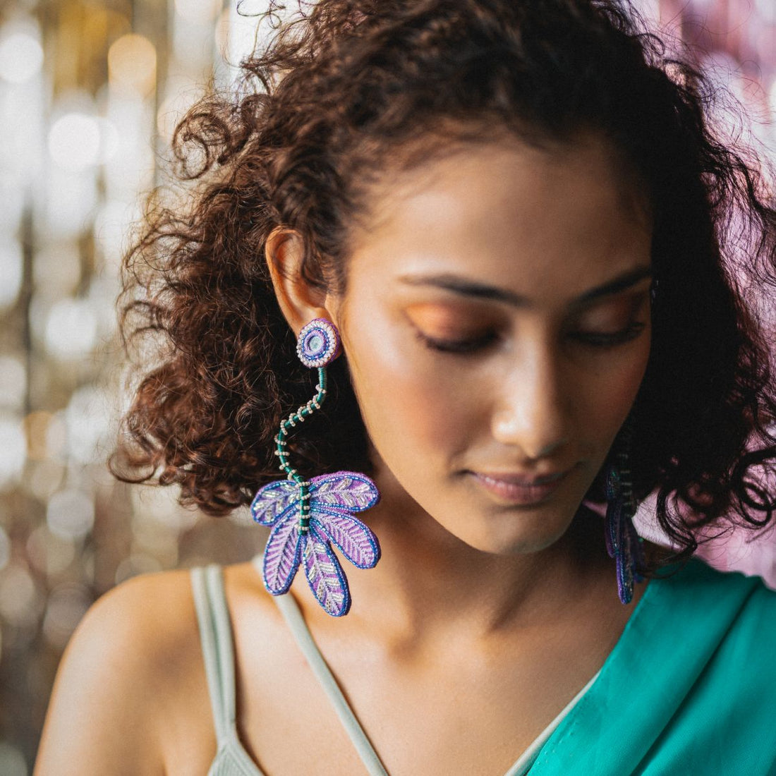 Shikanji handmade flower earrings