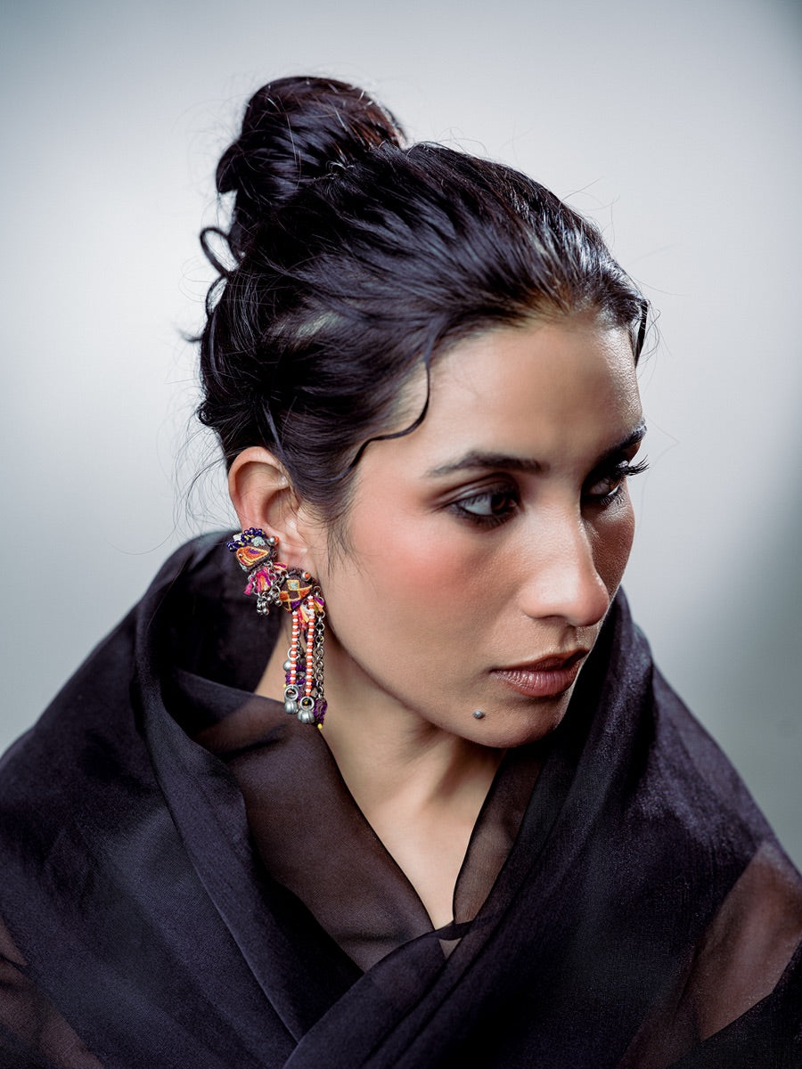 Luchhi!! Handcrafted traditional embroidery sparrow earcuffs