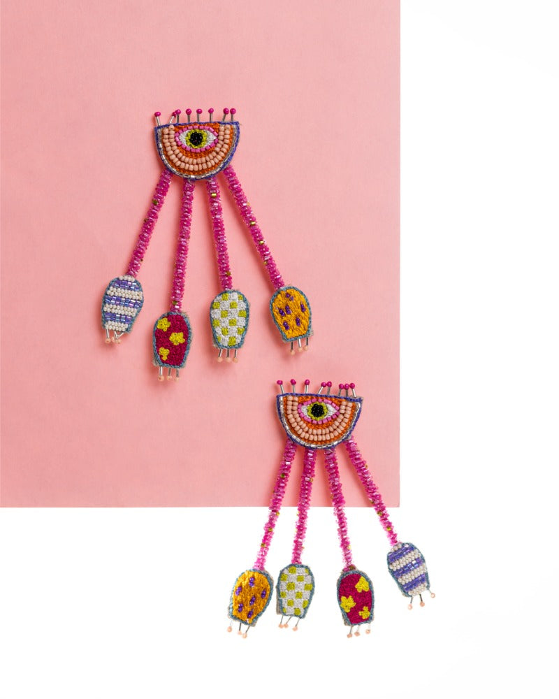 Silenzio! Handmade evil eye earrings