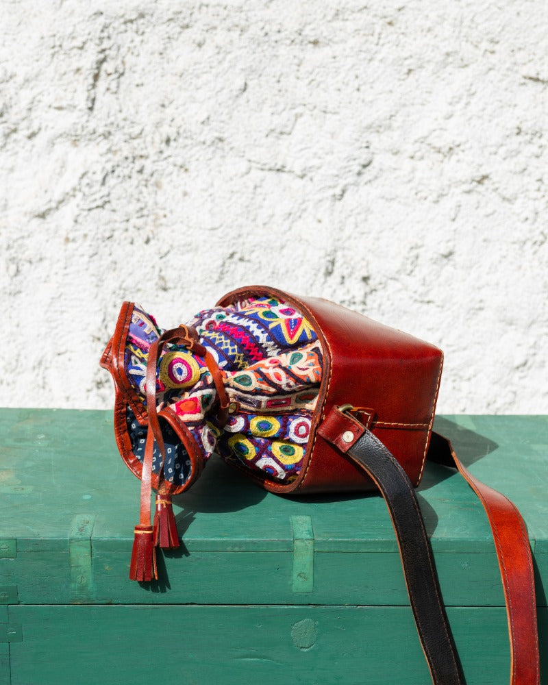 Gamthi potli handcrafted leather bag (rectangle)