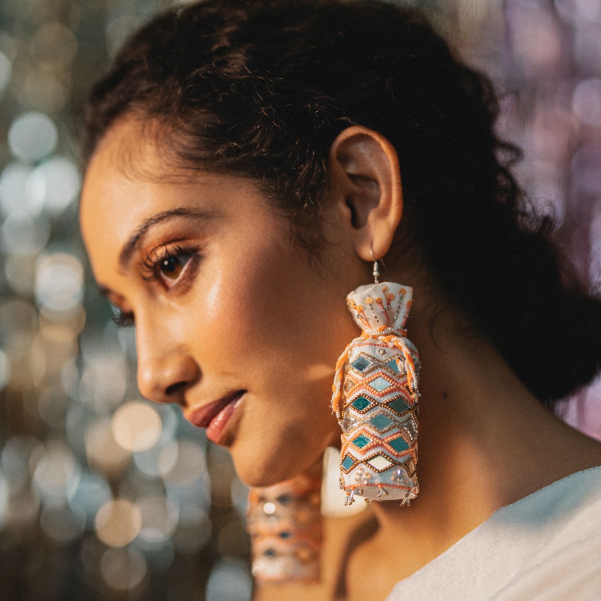 Thandai handmade potli earrings