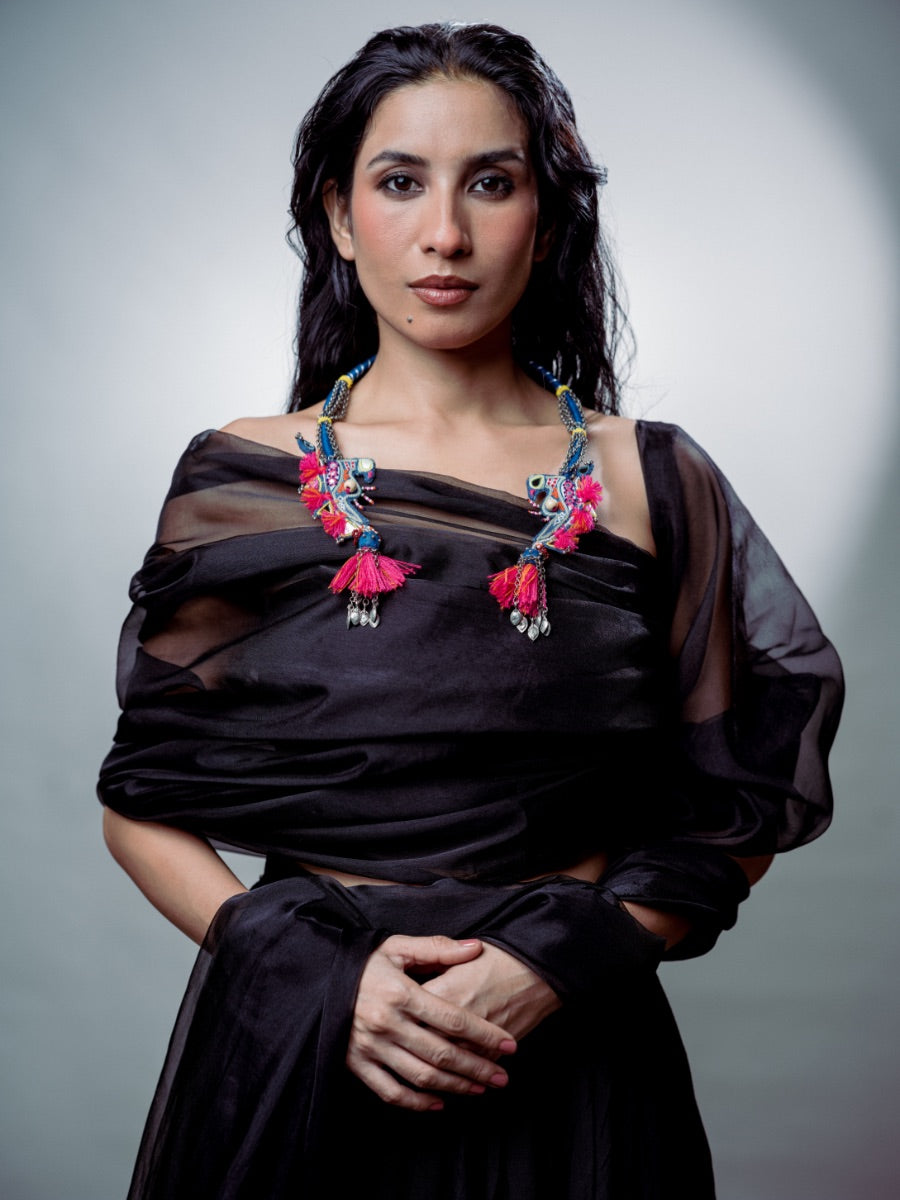 Daffod!! Handcrafted traditional sparrow hansdi neckpiece!!